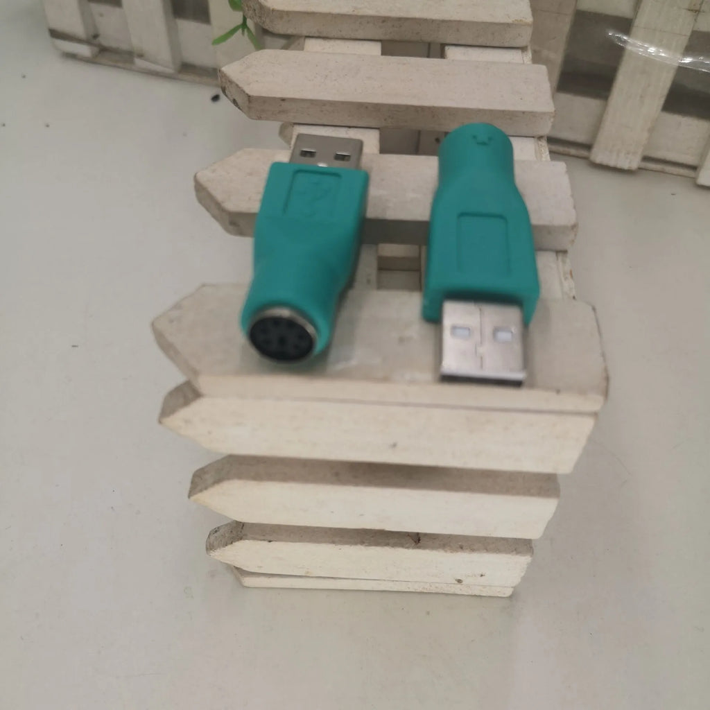 Green PS2 to USB adapter with 1 metre copper cable for computer accessories