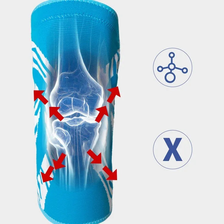 Men's black basketball knee pads showing compression fit and protective kneecap design
