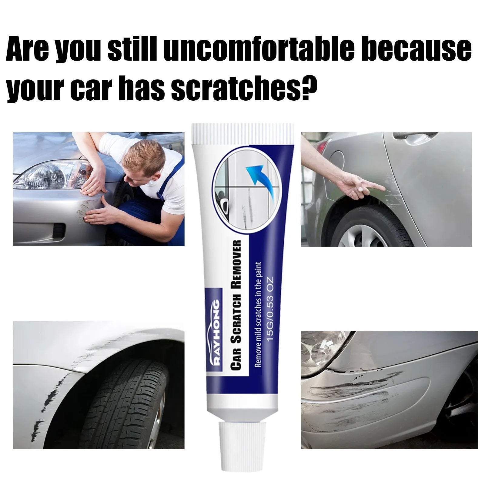 Car scratch remover renovation paint repair kit 15g with sponge applicator for car bodywork
