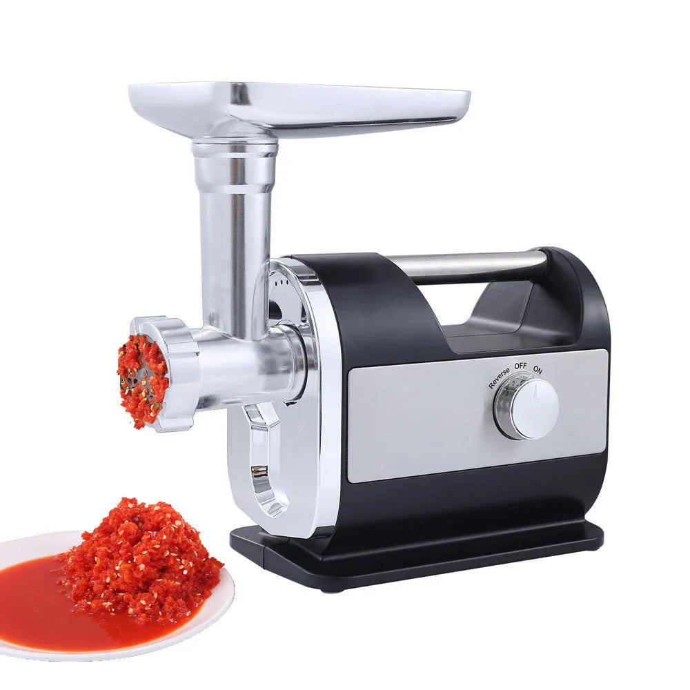 Fashion Simple Home Electric Meat Grinder stainless steel matte black fully automatic 285x160x335mm