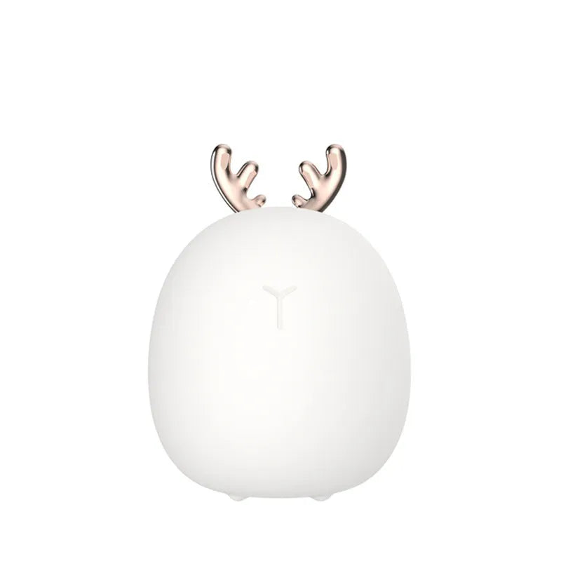 Cute pet silicone touch LED night light in rabbit design, USB rechargeable, 143mm height