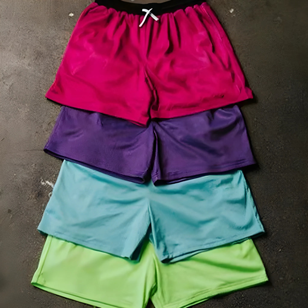 Men's black quick-drying mesh shorts for running and fitness activities