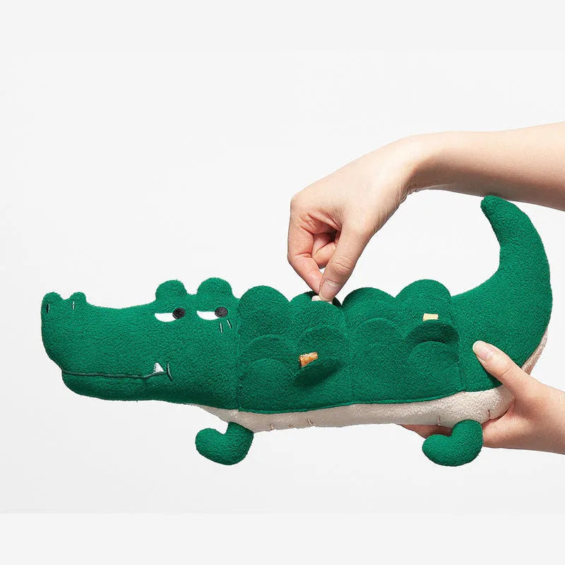 Green plush toy dog stuffed animal measuring 35cm in height for interactive play