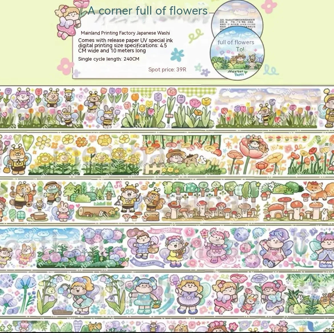 Cartoon character decorative stickers for haemorrhoid tape packaging on Japanese paper