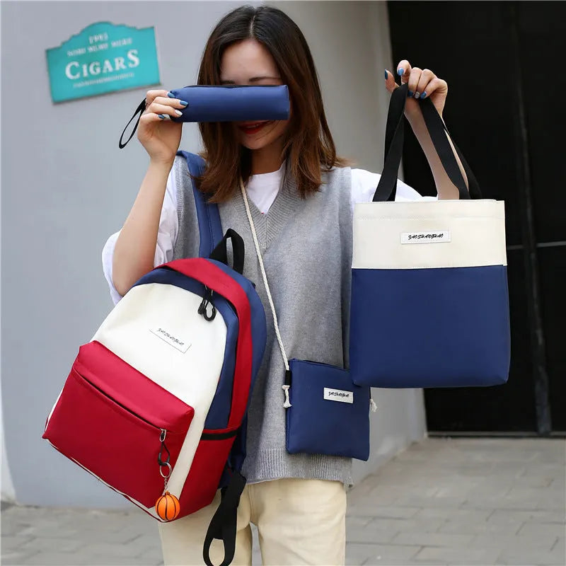 Medium canvas backpack for women, square vertical section, air cushion strap, available in black