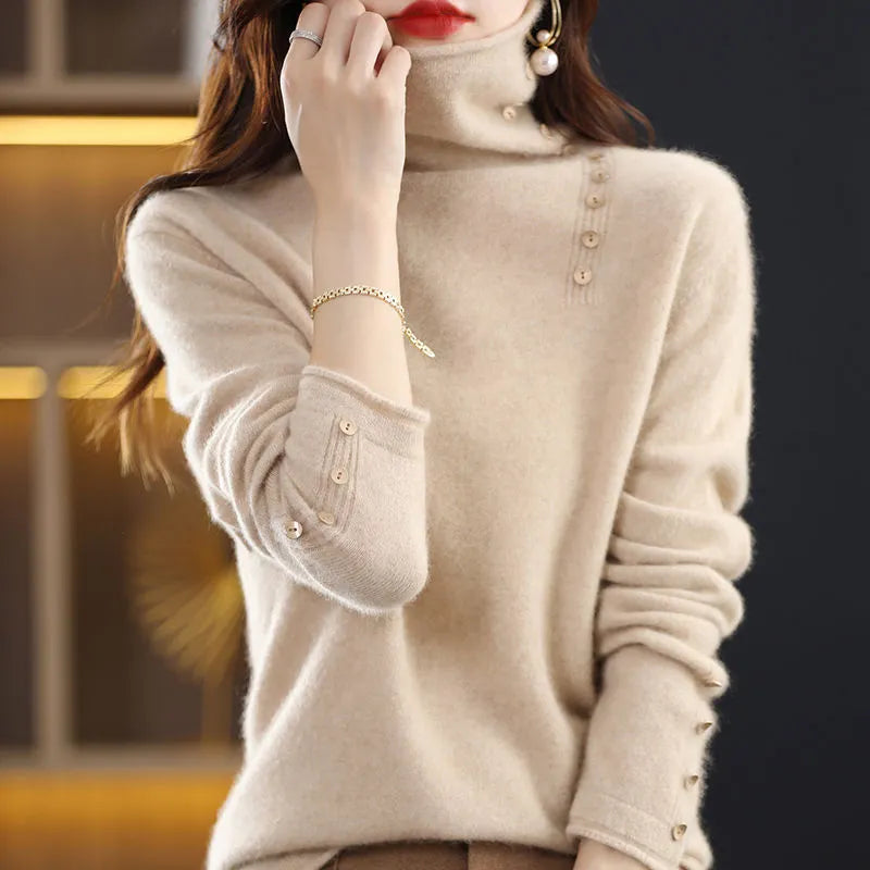 Slim fit knitted bottoming shirt with 3D pattern in core-spun yarn, shown in multiple colour options