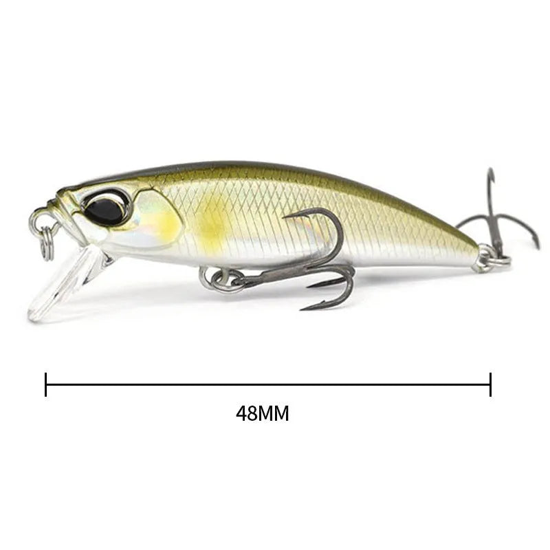 48mm submerged mino fishing lure for mandarin fish and snakehead in various colours