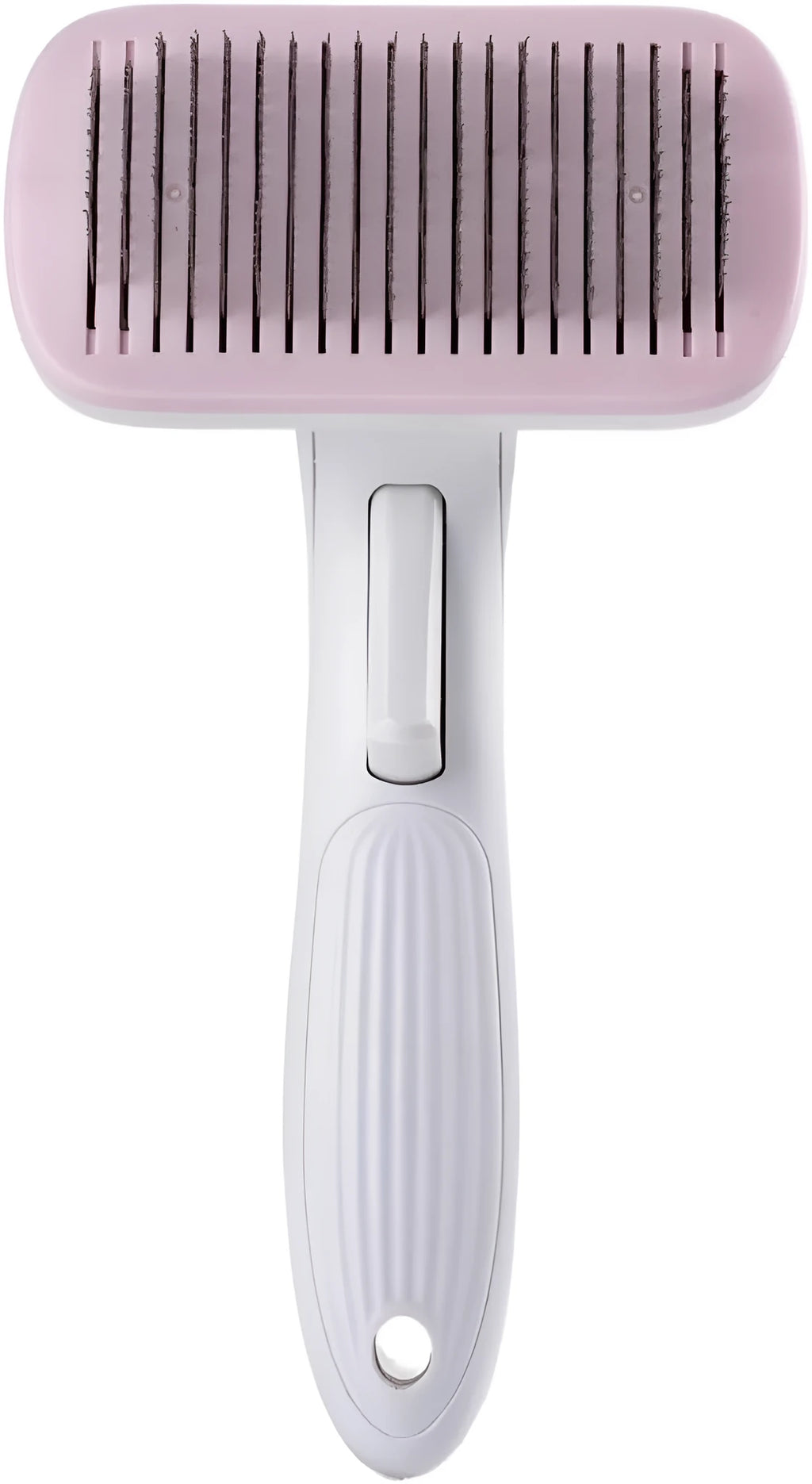 Automatic pet hair removal comb in blue colour with one-click system for dog and cat grooming