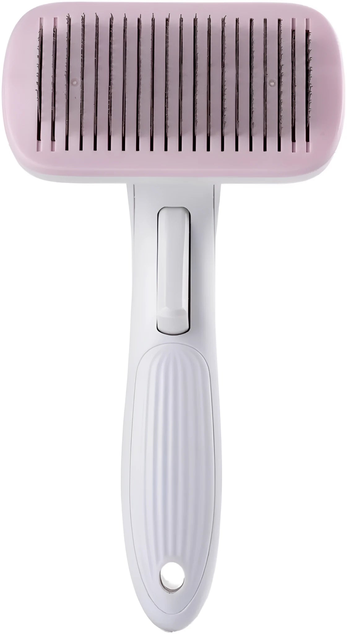 Automatic pet hair removal comb in blue colour with one-click system for dog and cat grooming