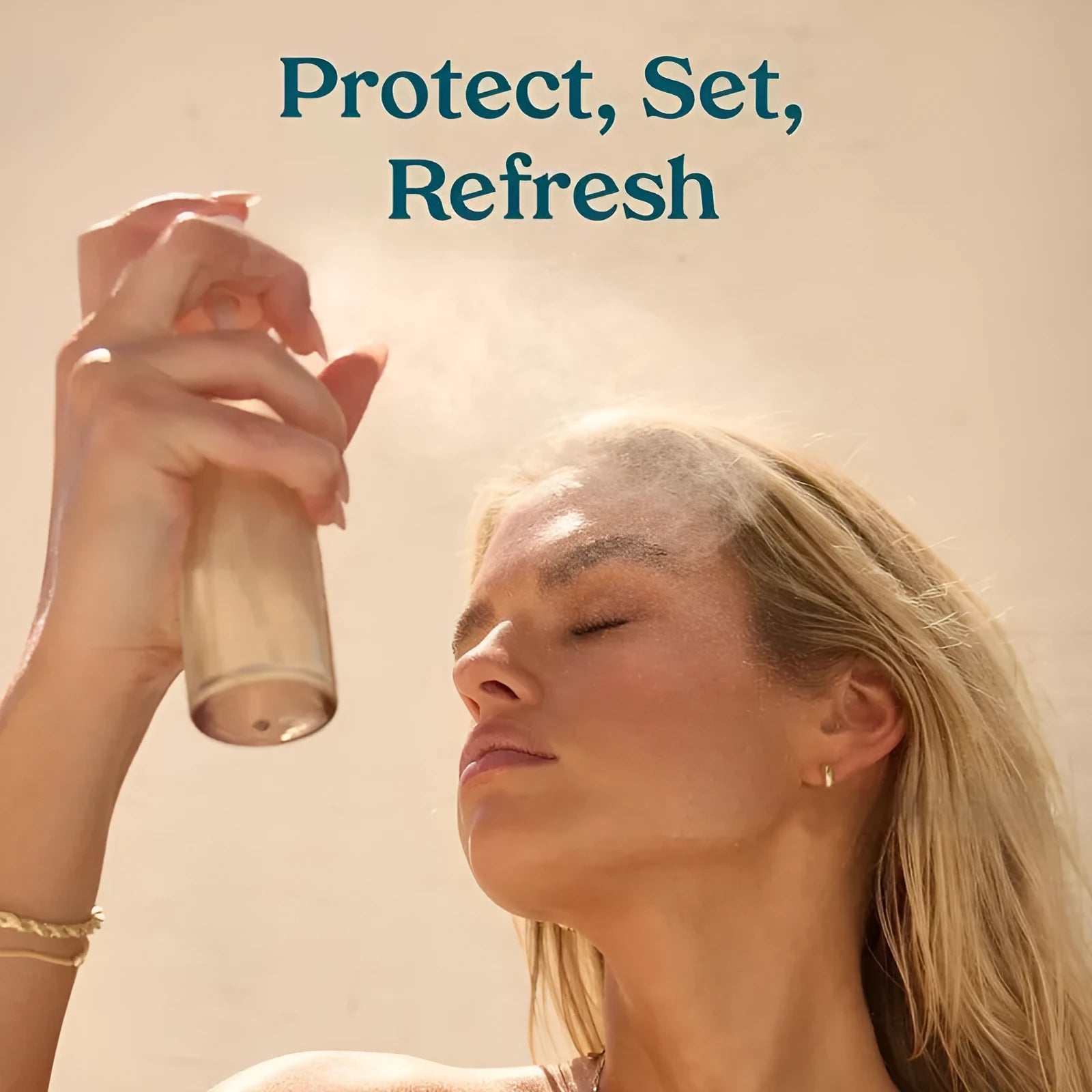 75ml bottle of light texture makeup moisturising and nourishing facial spray on a white background