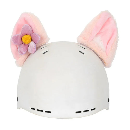 A plush fabric cartoon helmet cover set for adults, showing character designs like a bear and dinosaur for cosplay.