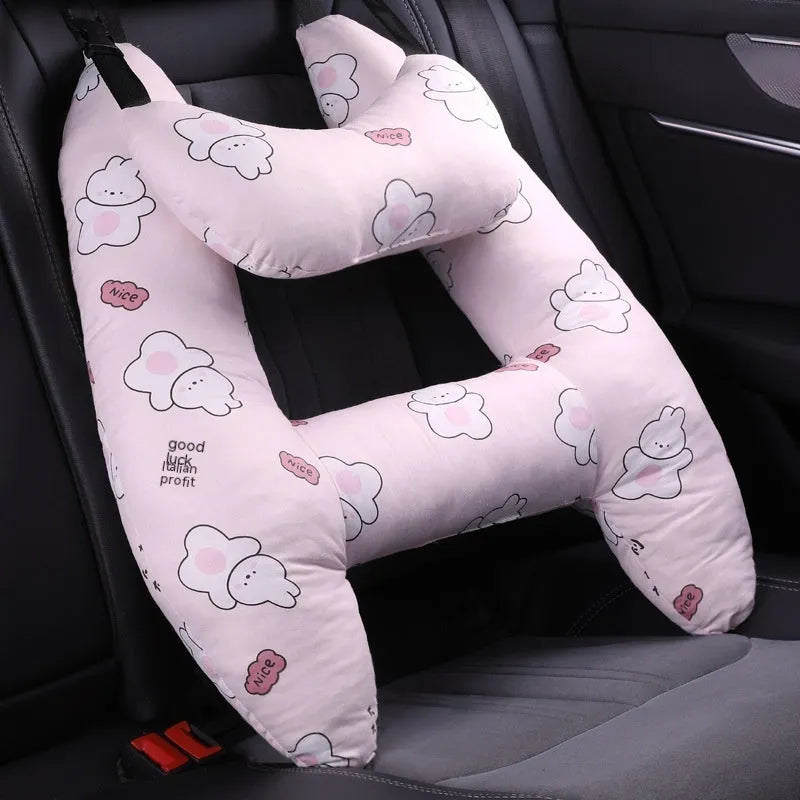 55x70cm automotive headrest pillow with colourful print pattern and pearl cotton filling for car passenger comfort