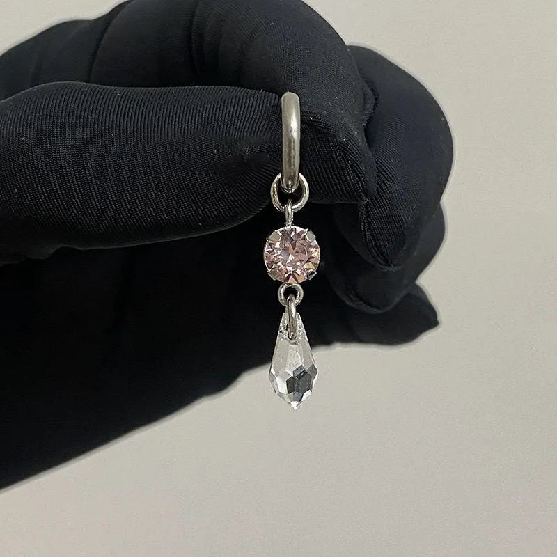 Water drop pendant earrings in geometric shape, copper with electroplating, available in multiple colours for women