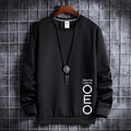 Men's thin round neck sweater in light grey, Korean hipster pullover style, cotton-polyester blend, front view