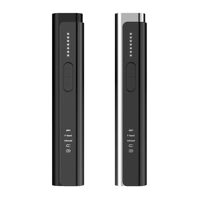 Handheld black anti spy camera detector with RF and lens scanning for personal privacy