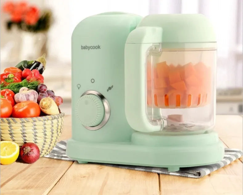Green baby food processor with steamer and blender functions, 10-litre capacity