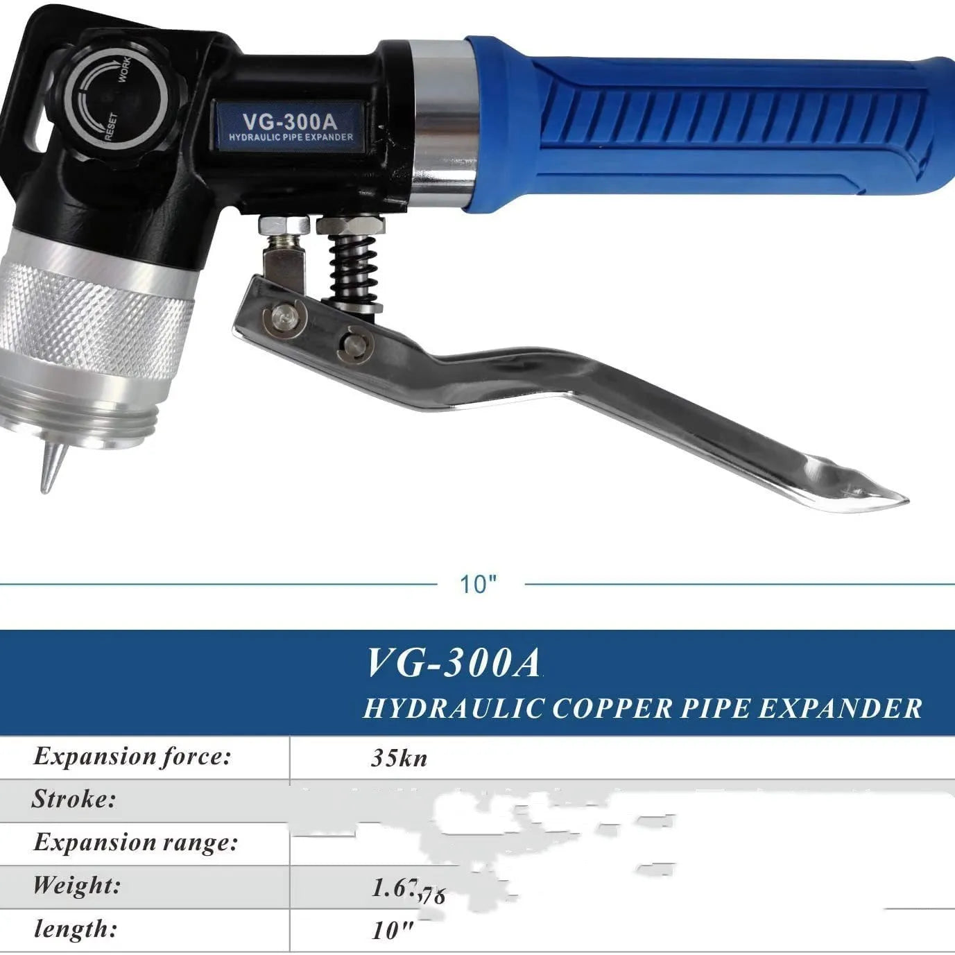 VG-300 hydraulic tube expander for refrigeration maintenance with alloy steel construction