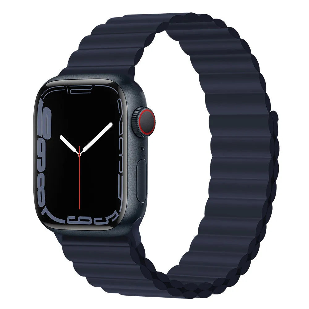 Silicone loop magnetic watch strap in starlight colour compatible with Apple Watch 38mm