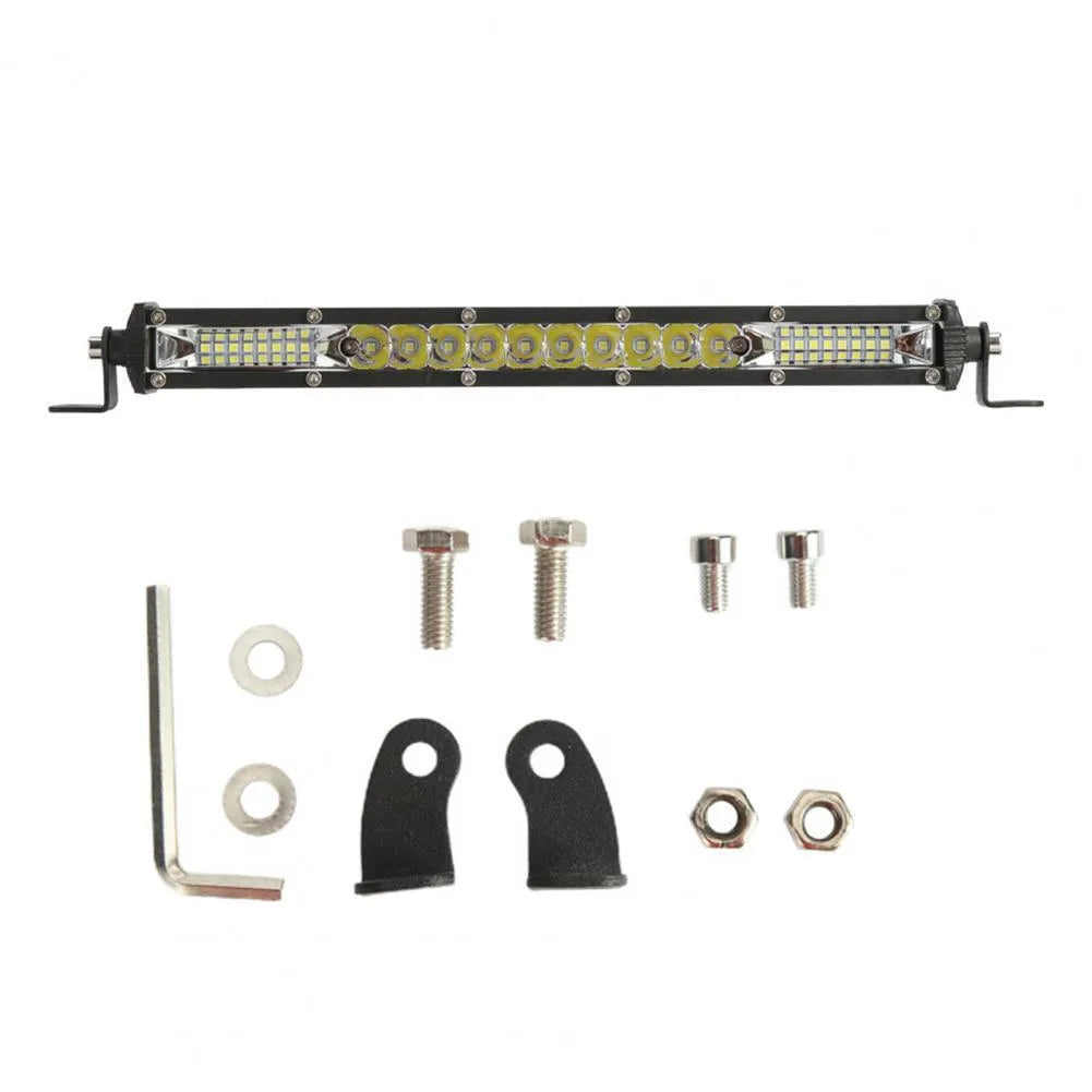 Ultra-thin white aluminium LED strip light bar for vehicle mounting, showing slim profile.