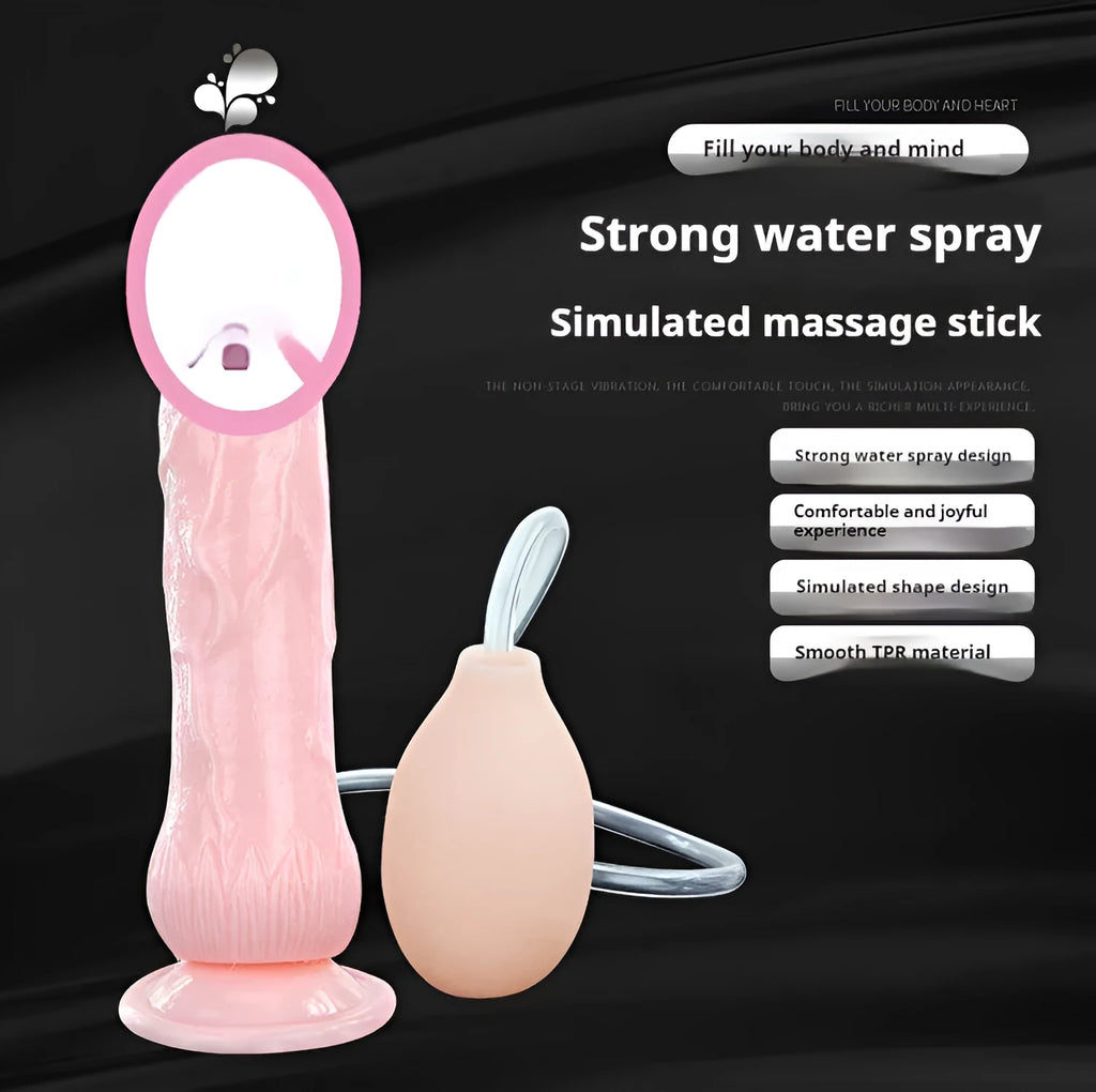 Flesh-coloured suction cup dildo for women showing 200mm length and 40mm diameter