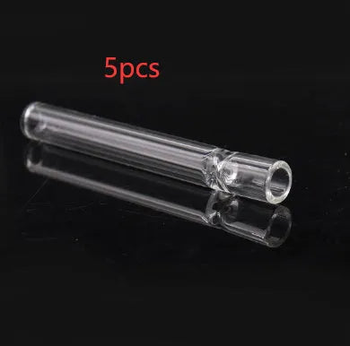 Clear telescopic glass smoke pipe with suction nozzle in colour mixing or pink finish