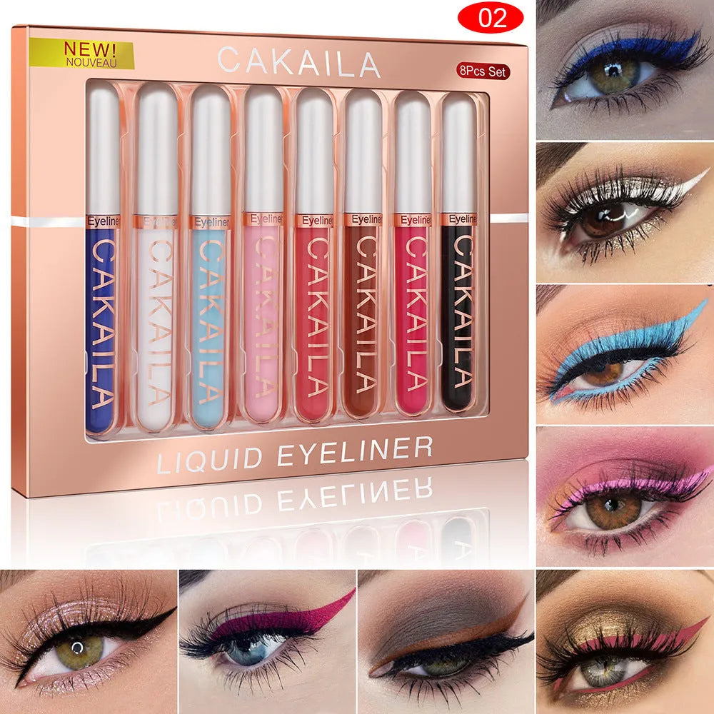 CAKAILA Kakaila 8-color liquid eyeliner set with style options 01, 02, 03 in colour classifications