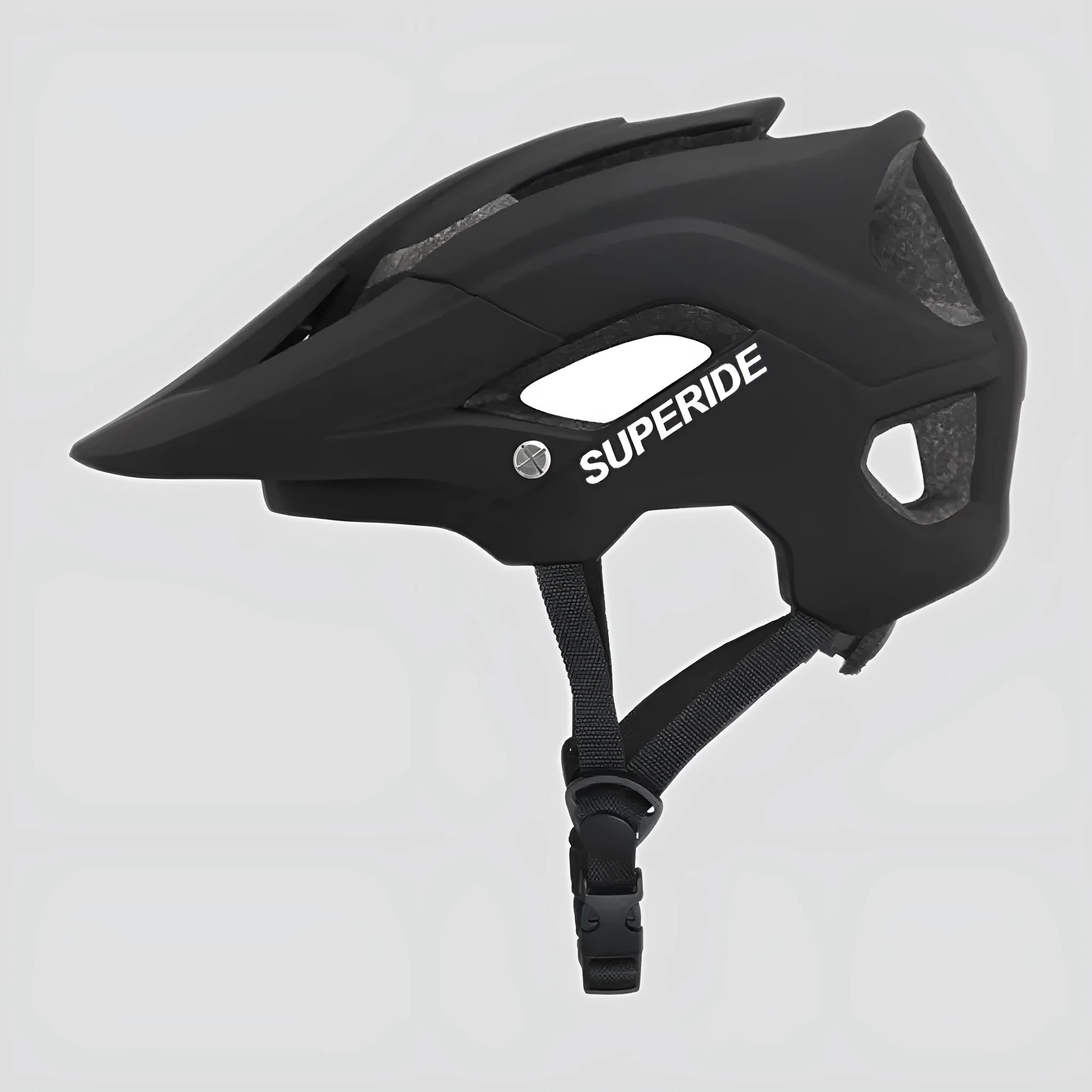 Ultra-light integrated PC adult mountain bike helmet in camouflage colour side view