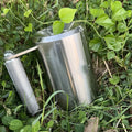 Silver 8kg cast iron dumbbell cup with stainless steel collars for weight plate compatibility