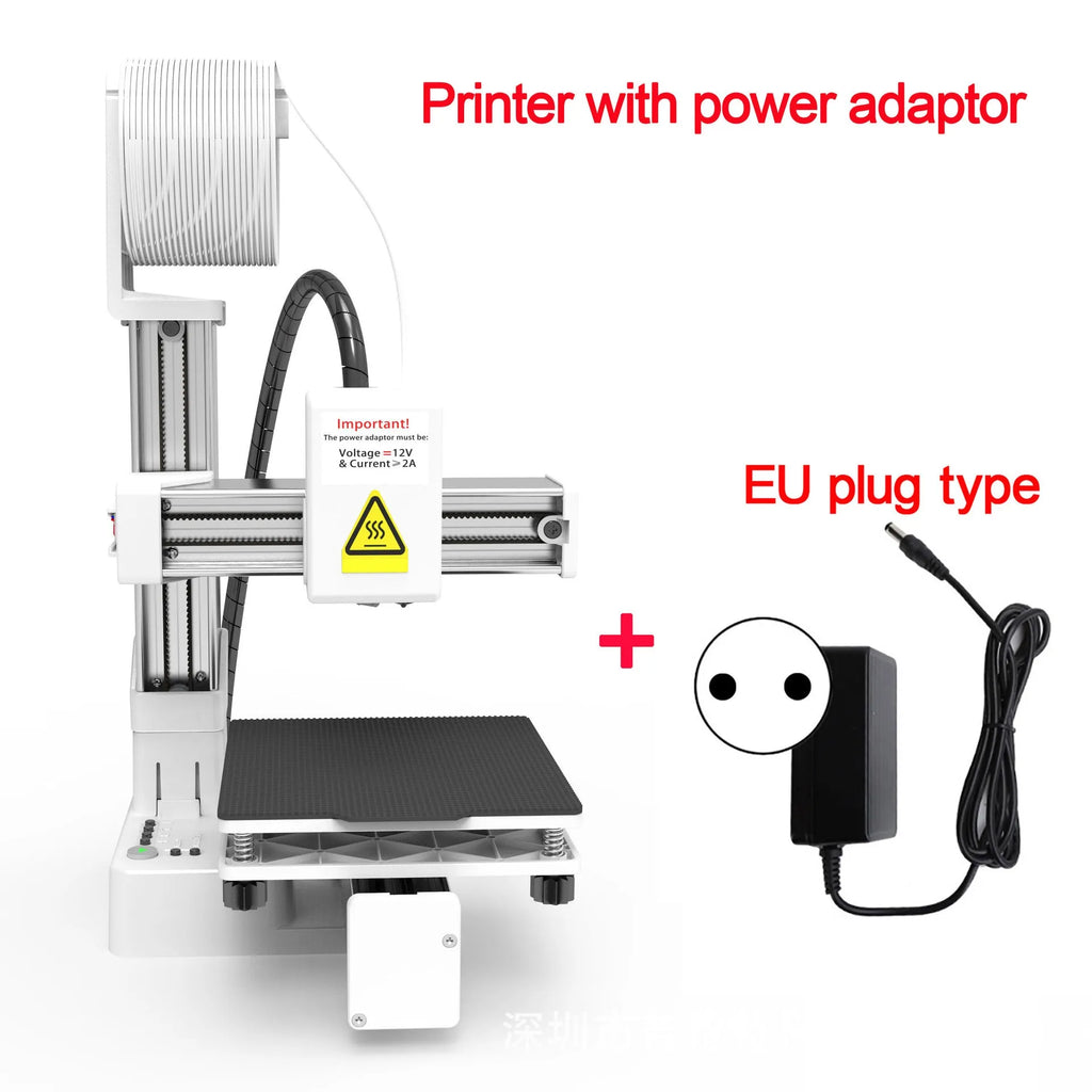 White EasyThreed K10 3D printer with 175mm print height for TPU and PLA filaments