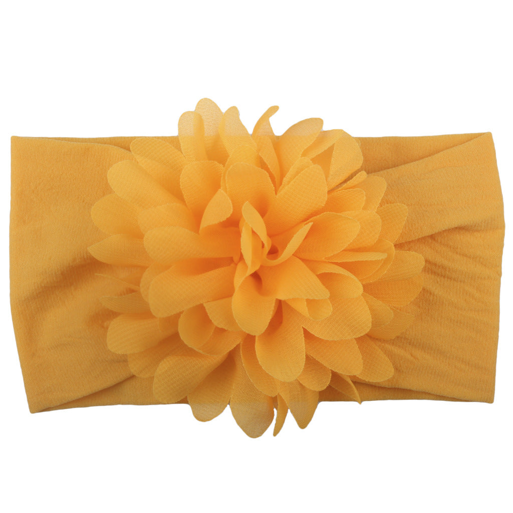 Sweet Chiffon Flower Baby Hairband - Super Soft, No-Mark Nylon Headdress for Princess Girls, 0-36 Months