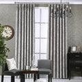 Solid colour chenille blackout curtain panel in grey, 1m x 2.7m, with jacquard texture for modern interior