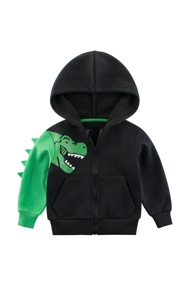 Creative cartoon printed children's sweater in black cotton blend, Korean style pullover, sizes 90-140cm