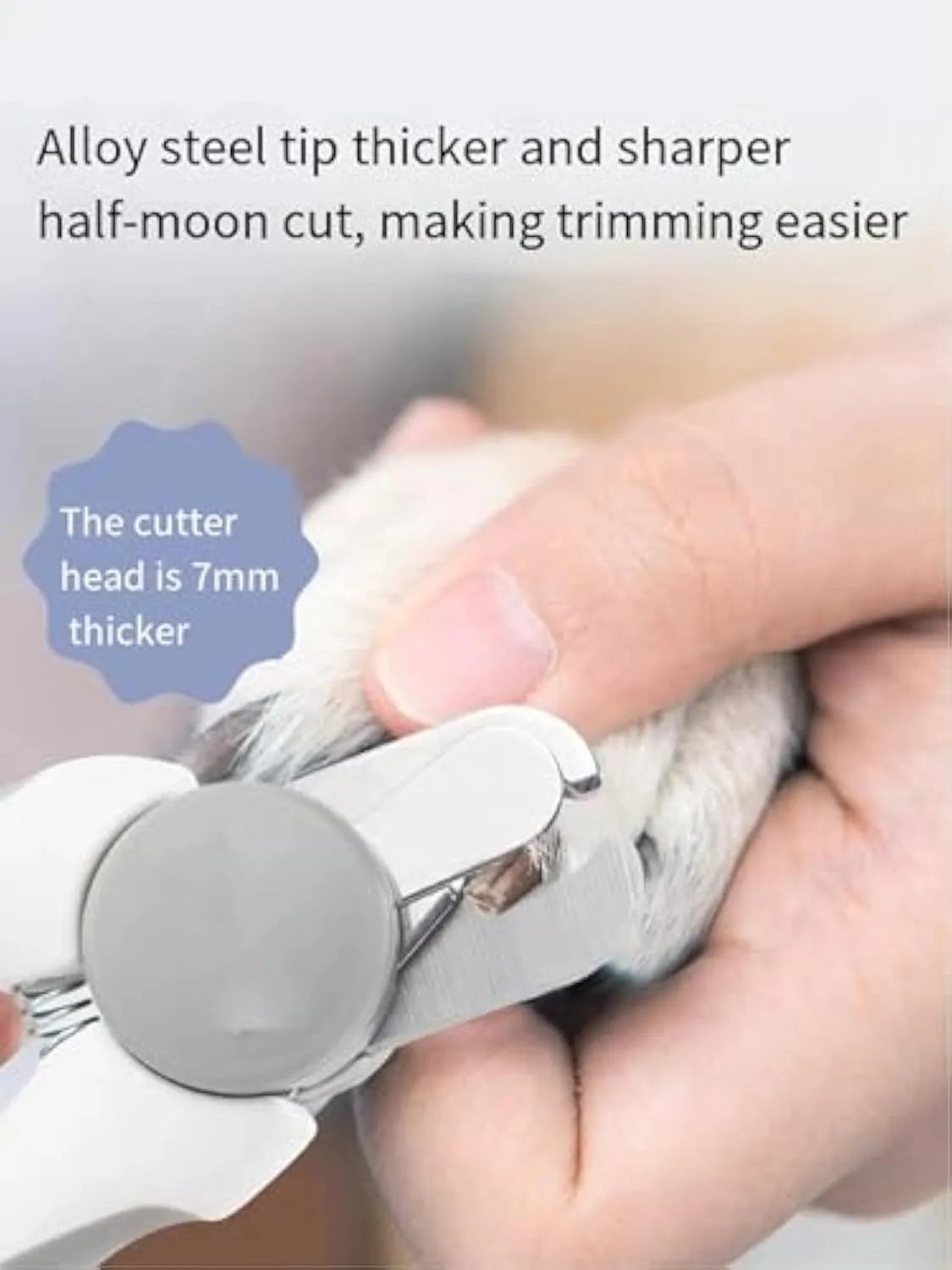 Blue heavy duty dog nail clippers with safety guard for large dogs and thick nails