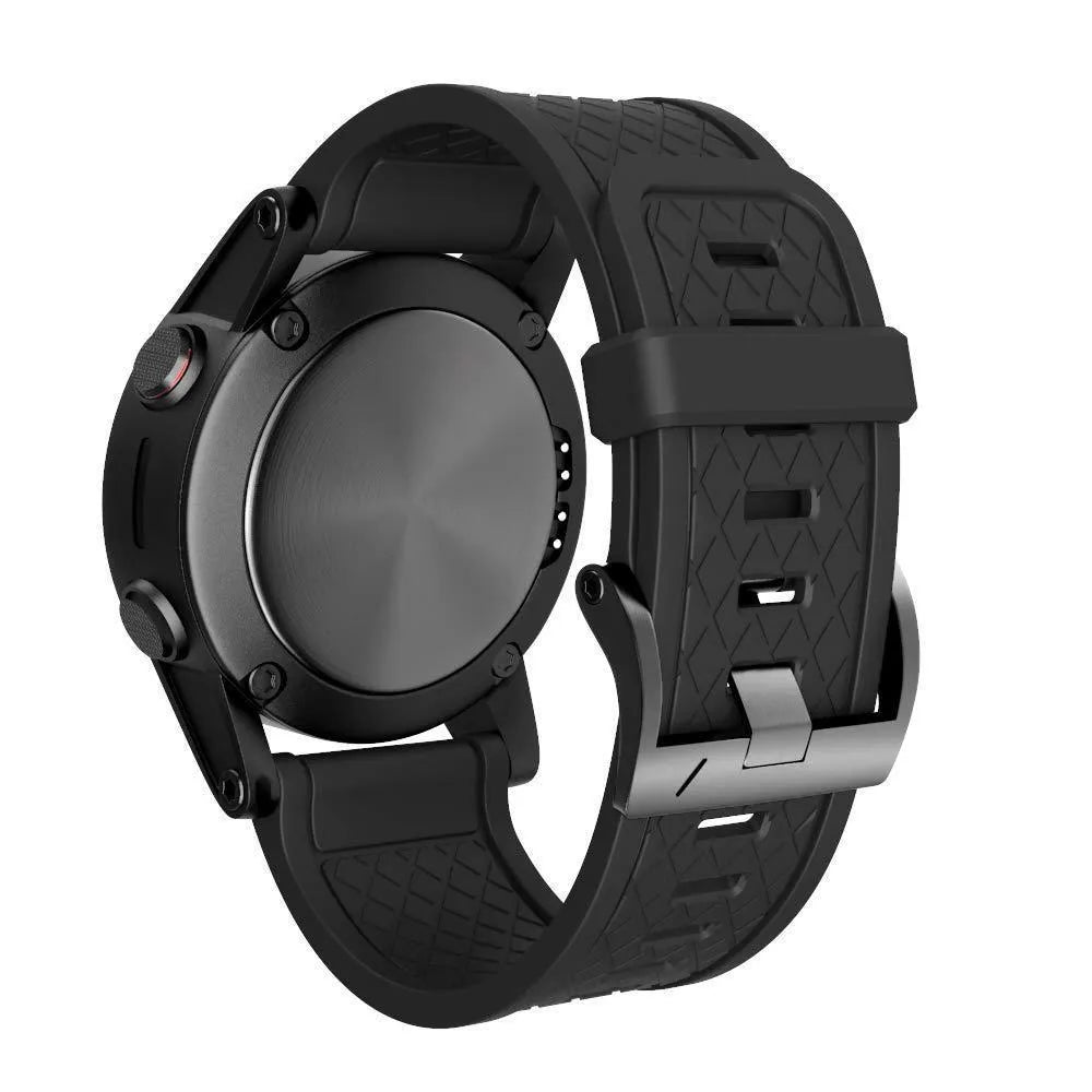 26mm black silicone watch strap with stainless steel buckle for Jiaming watches