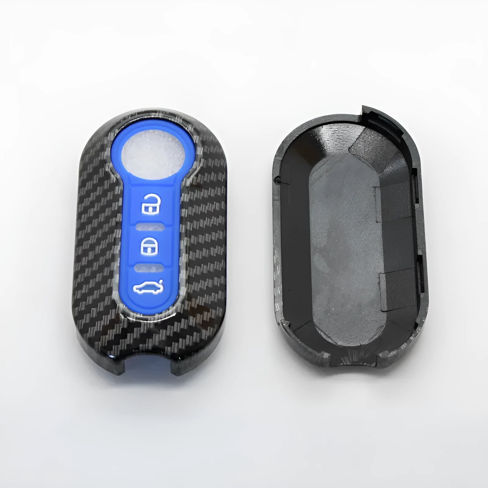 Fiat car remote key shell replacement case in black, red and dark blue colours