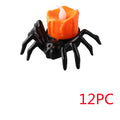 Halloween spider candlestick ornament plastic battery-powered 7x8.5cm spider lamp