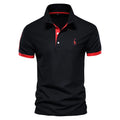 Men's white slim fit t-shirt featuring a detailed embroidered deer design on the chest.