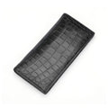 Men's black genuine leather business wallet with card and coin slots on white background