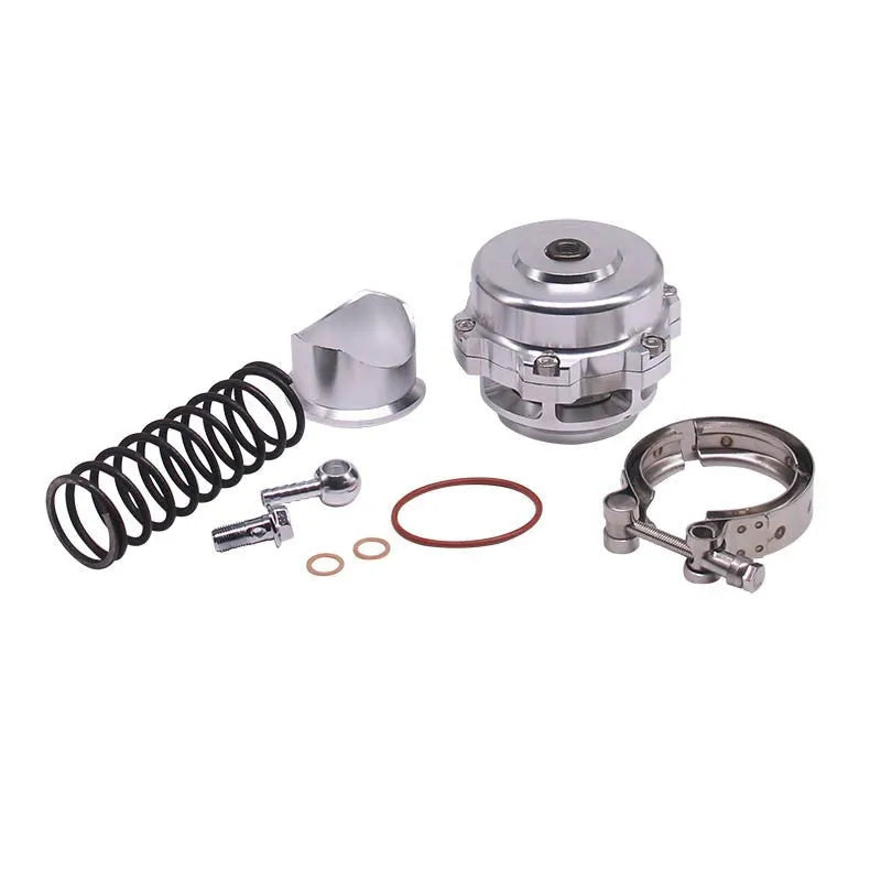 Aluminium alloy turbo blowdown valve in 50mm size, shown in a choice of colours.