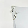 Women's fishbone pendant earrings with adjustable O-shaped chain in retro alloy jewellery set
