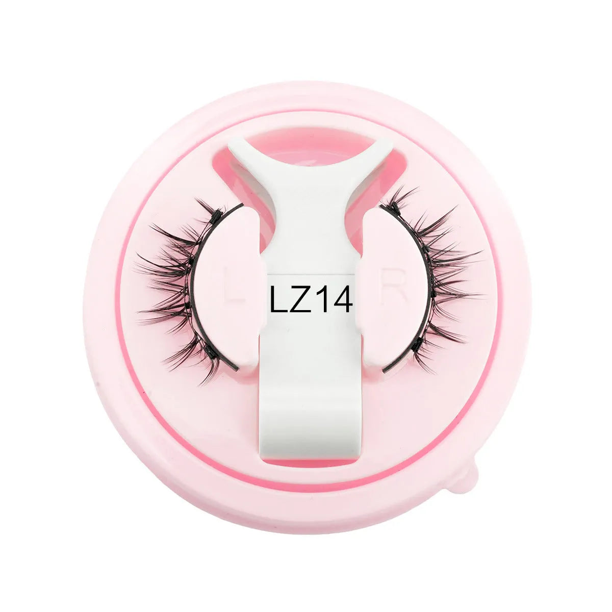 Set of reusable, glue-free waterproof false eyelashes in artificial fibre, showing natural thick 0.6-1.1mm lashes.