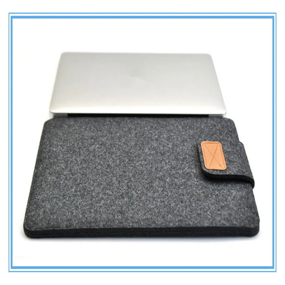 Khaki clamshell laptop bag open to show plush interior and corner protectors for tablet and notebook