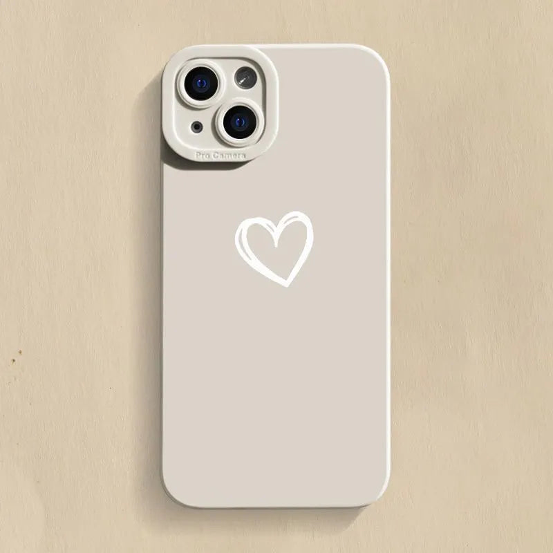 Soft silicone phone case for iPhone, Cat's Eye black with simple-love pattern