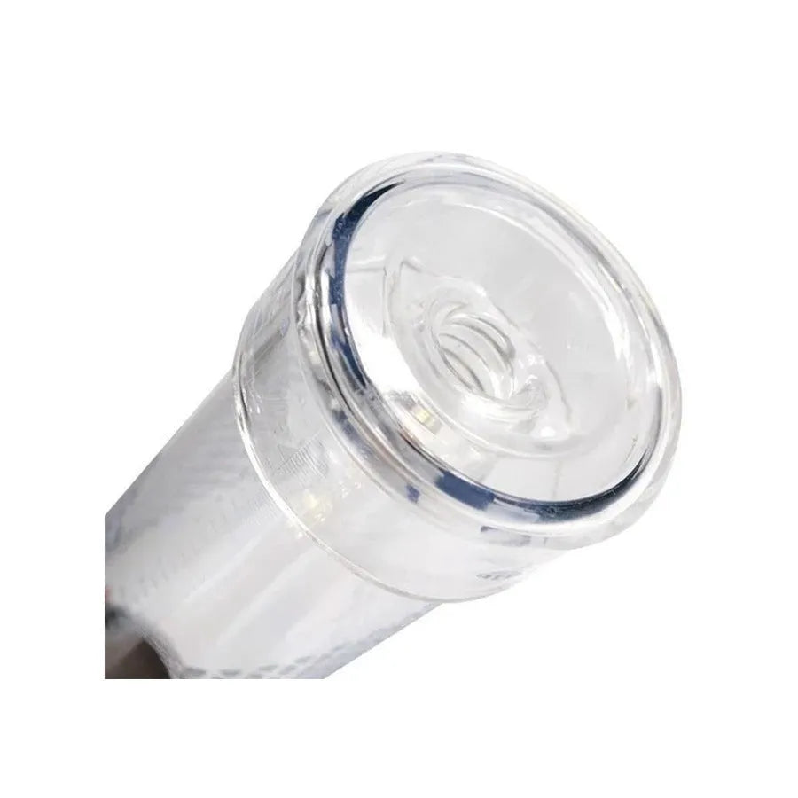 Silicone case for bottle mouth vacuum negative pressure exerciser fitting 6 to 75cm openings in black and transparent colours