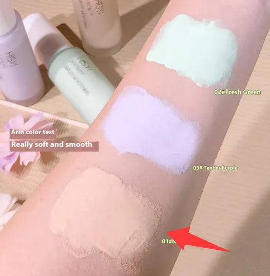 Silky clear makeup primer with brightening effect in three colour options