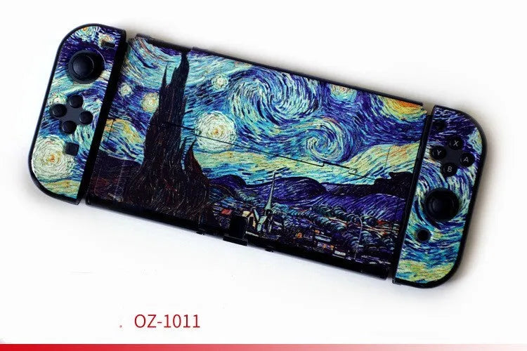 Hard protective case for Nintendo Switch OLED console in a cartoon crystal shell design.