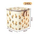 Non-woven fabric storage box with cartoon bear joint-name design, 100L capacity, cube shape for stacking in bedroom