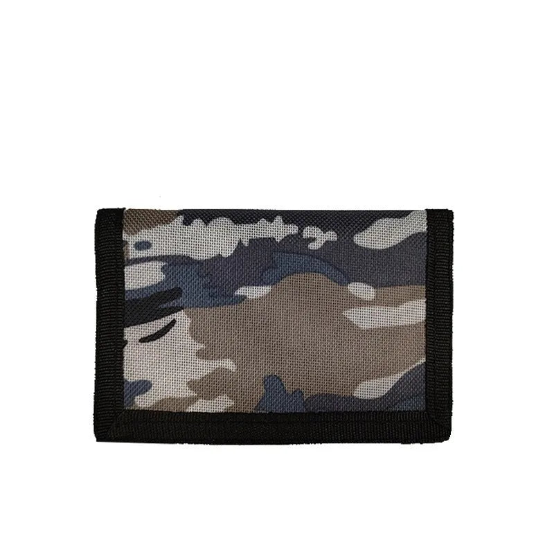 Short style camouflage cloth bank card purse with polyester lining and USB interface