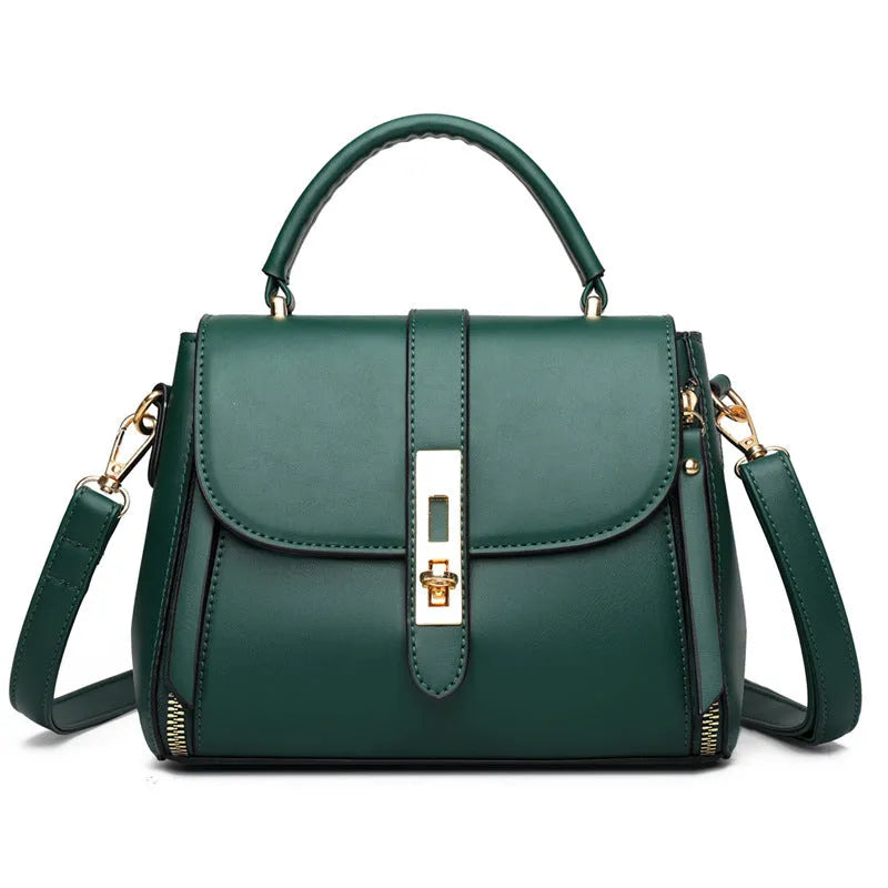 Soft PU leather women's shoulder messenger bag in square vertical shape with adjustable strap