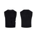 Men's solid colour lyocell vest in black, showing round neck and tank-top style on a hanger.